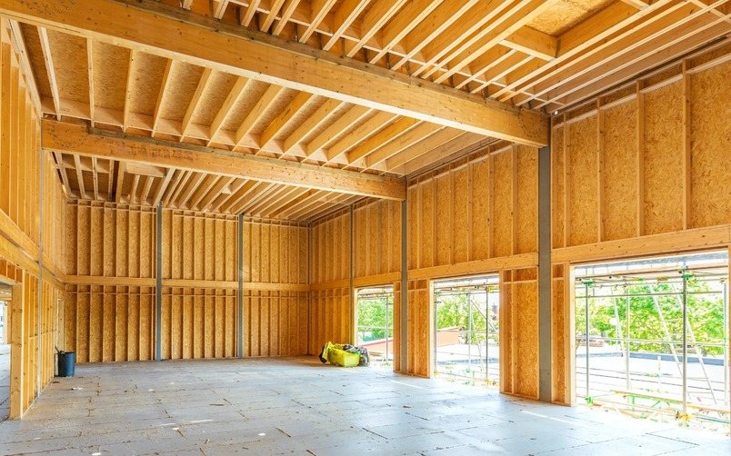 Engineered timber and glulam frame